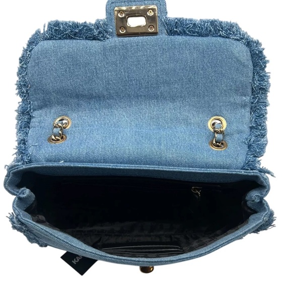 Karl Lagerfeld Blue Studded Denim Shoulder Bag - Picture 7 of 7